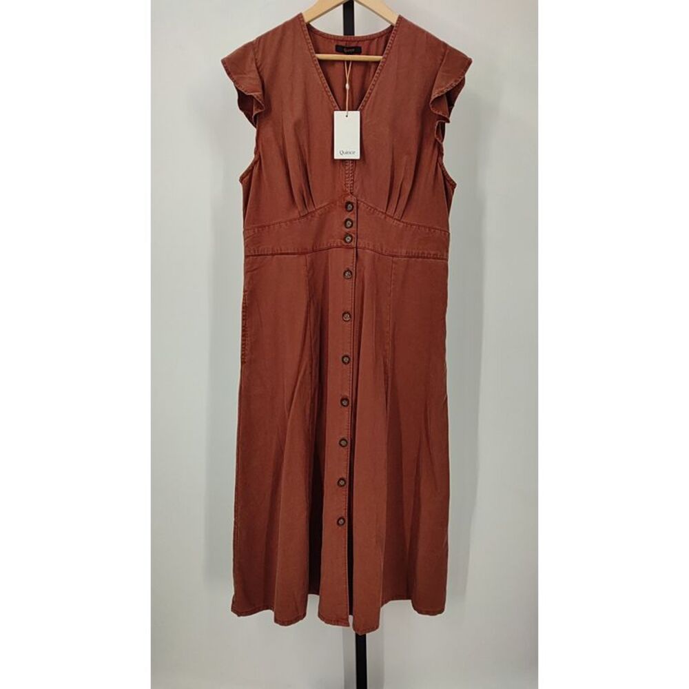 Quince Rust Button-Down Dress